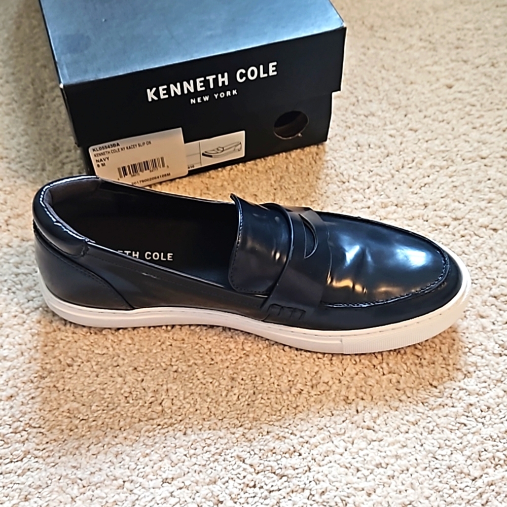 Kenneth Cole NY Navy Kacey Slip On Loafer Shoe